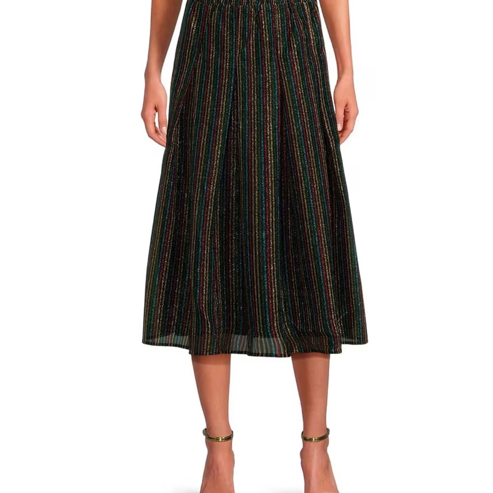 NWT Buru Party Polka Dot Pull-On Pocketed A-Line Midi Skirt Sizes S & M